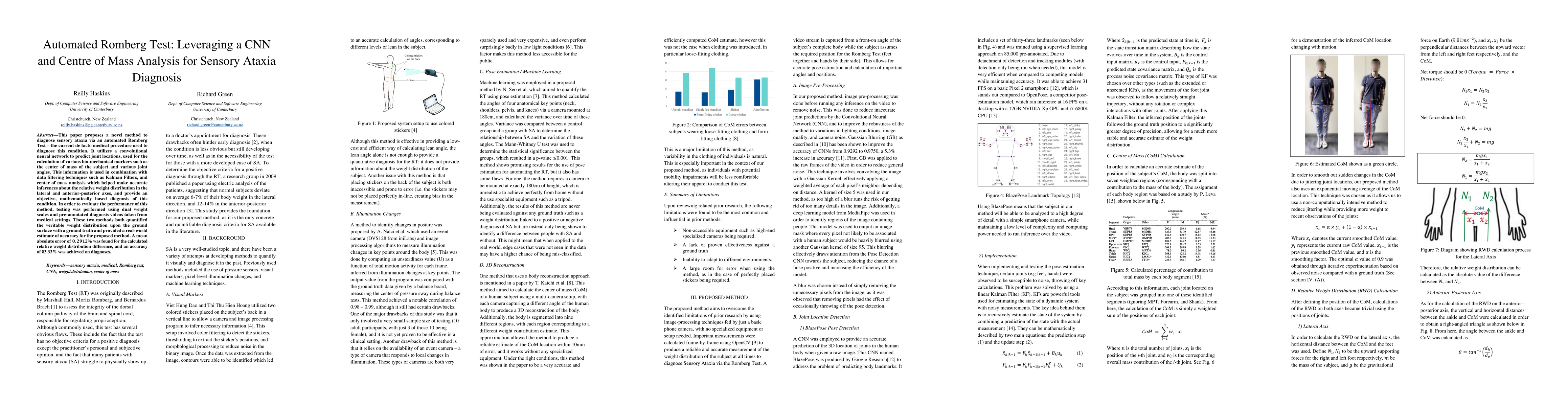 Thumbnail for Automated Romberg Test: Leveraging a CNN and Centre of Mass Analysis for
  Sensory Ataxia Diagnosis