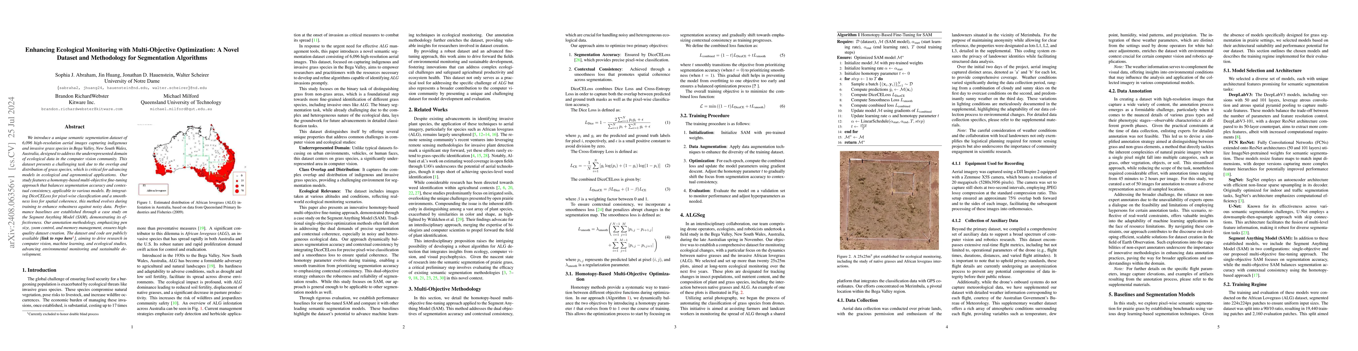 Thumbnail for Enhancing Ecological Monitoring with Multi-Objective Optimization: A
  Novel Dataset and Methodology for Segmentation Algorithms