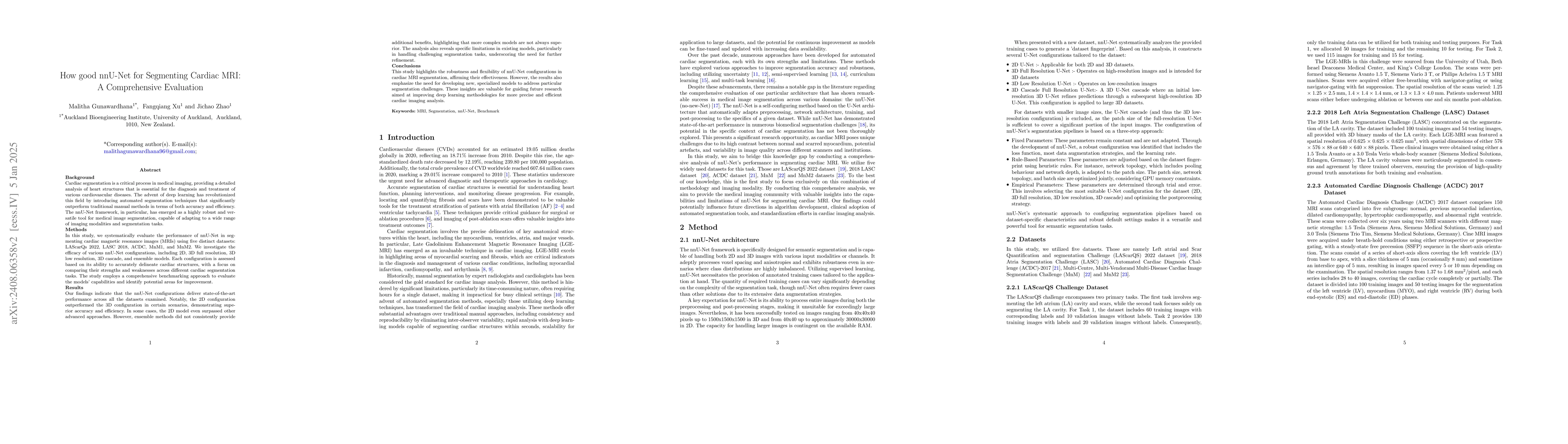 Thumbnail for How good nnU-Net for Segmenting Cardiac MRI: A Comprehensive Evaluation