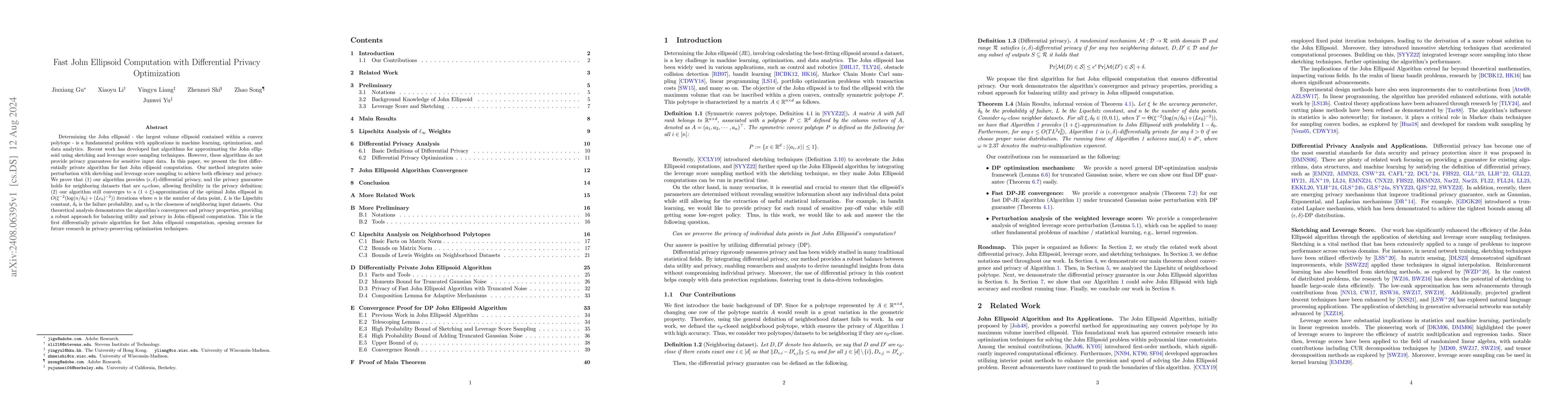 Thumbnail for Fast John Ellipsoid Computation with Differential Privacy Optimization