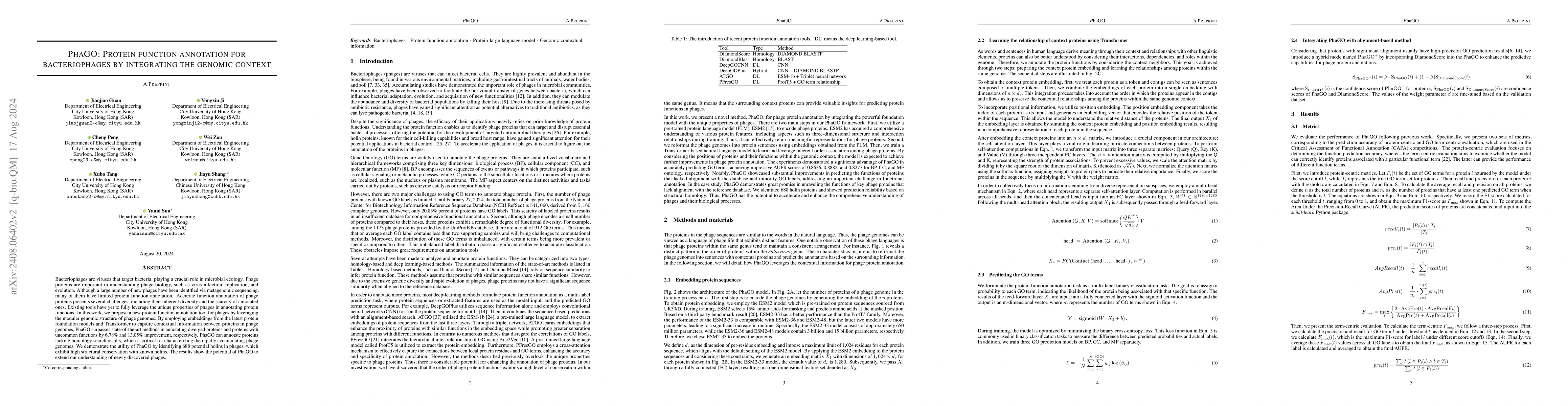Thumbnail for PhaGO: Protein function annotation for bacteriophages by integrating the
  genomic context