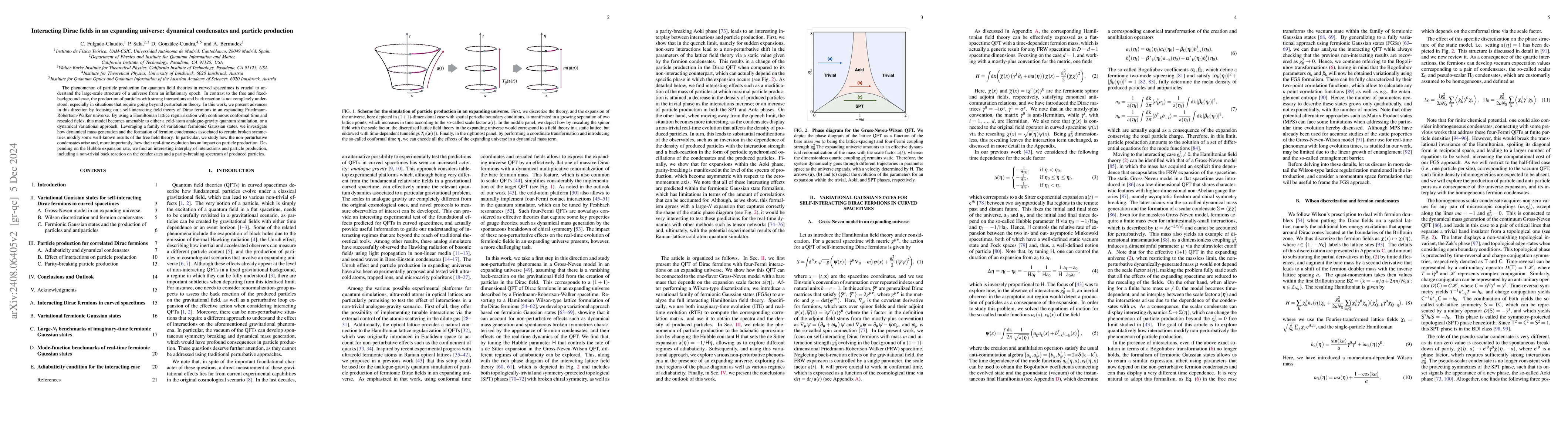 Thumbnail for Interacting Dirac fields in an expanding universe: dynamical condensates
  and particle production