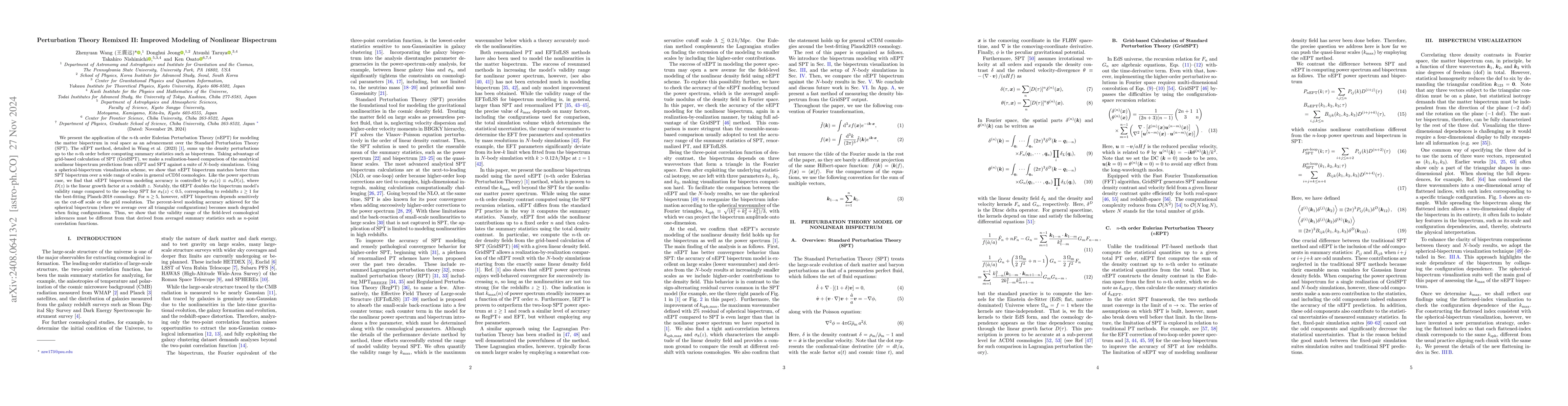 Thumbnail for Perturbation Theory Remixed II: Improved Modeling of Nonlinear
  Bispectrum