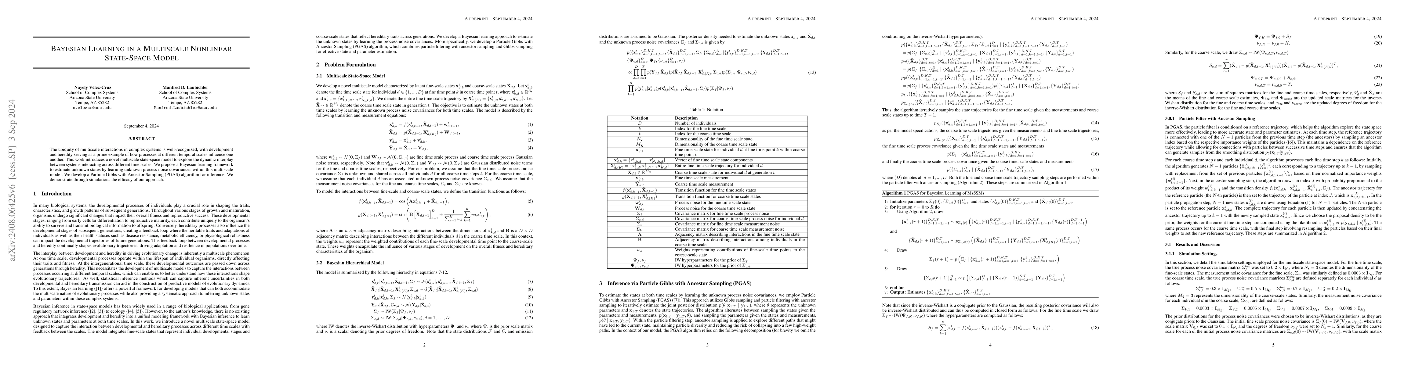 Thumbnail for Bayesian Learning in a Nonlinear Multiscale State-Space Model