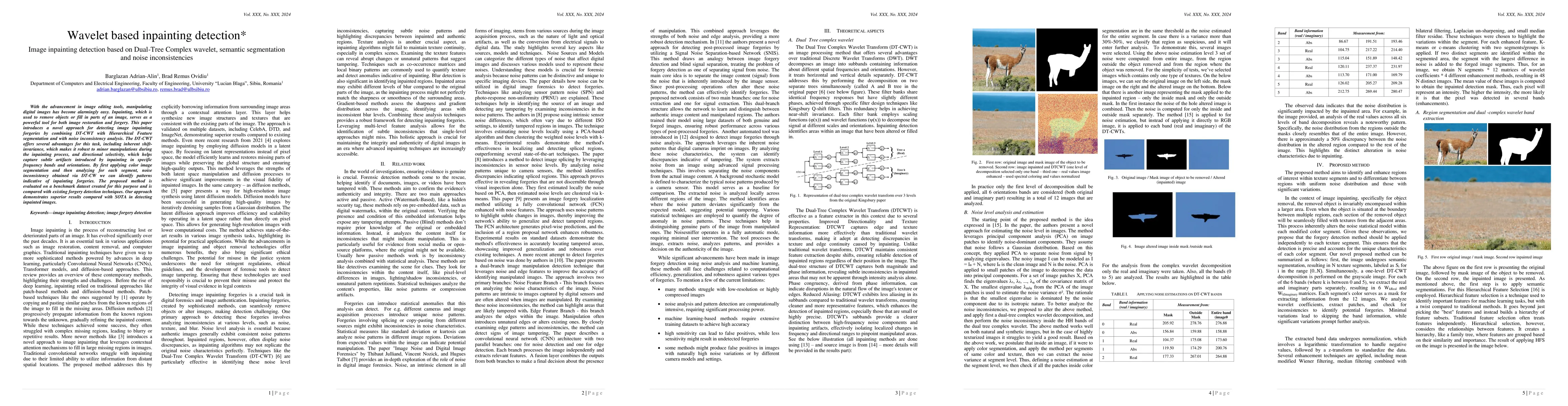 Thumbnail for Wavelet based inpainting detection
