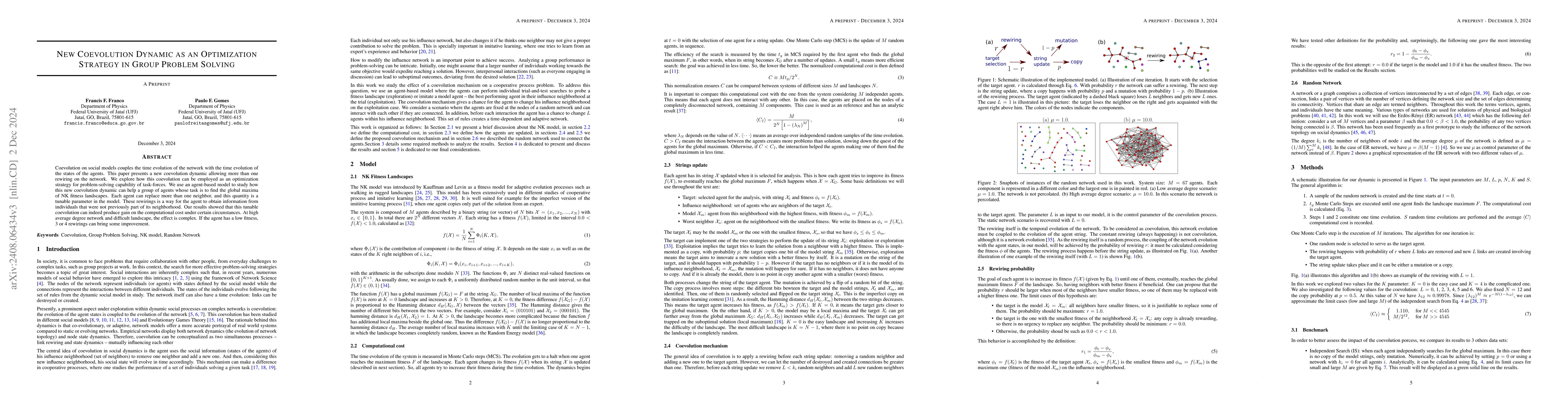 Thumbnail for New Coevolution Dynamic as an Optimization Strategy in Group Problem
  Solving