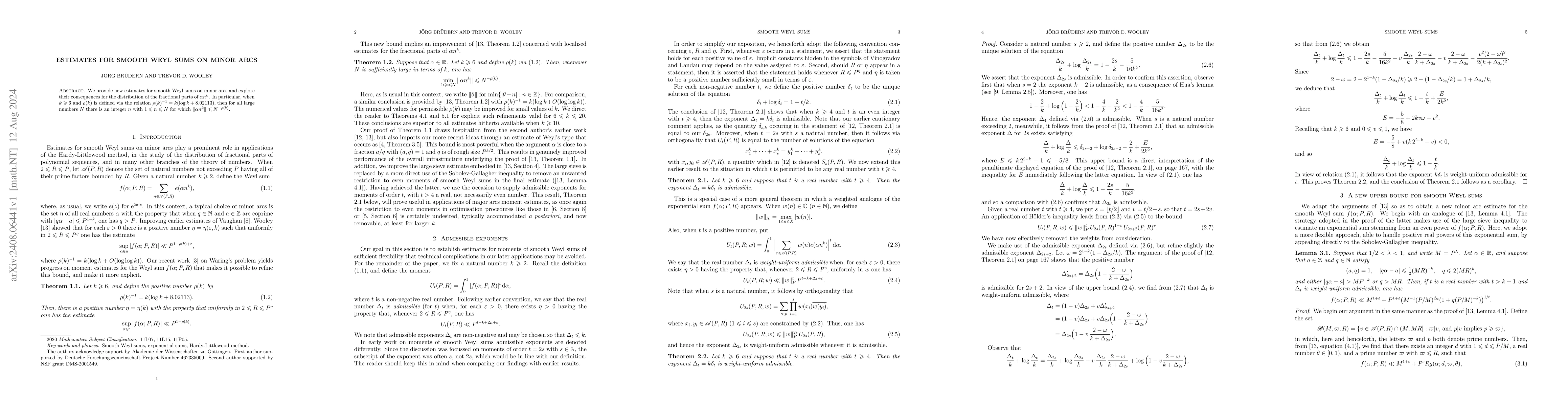 Thumbnail for Estimates for smooth Weyl sums on minor arcs