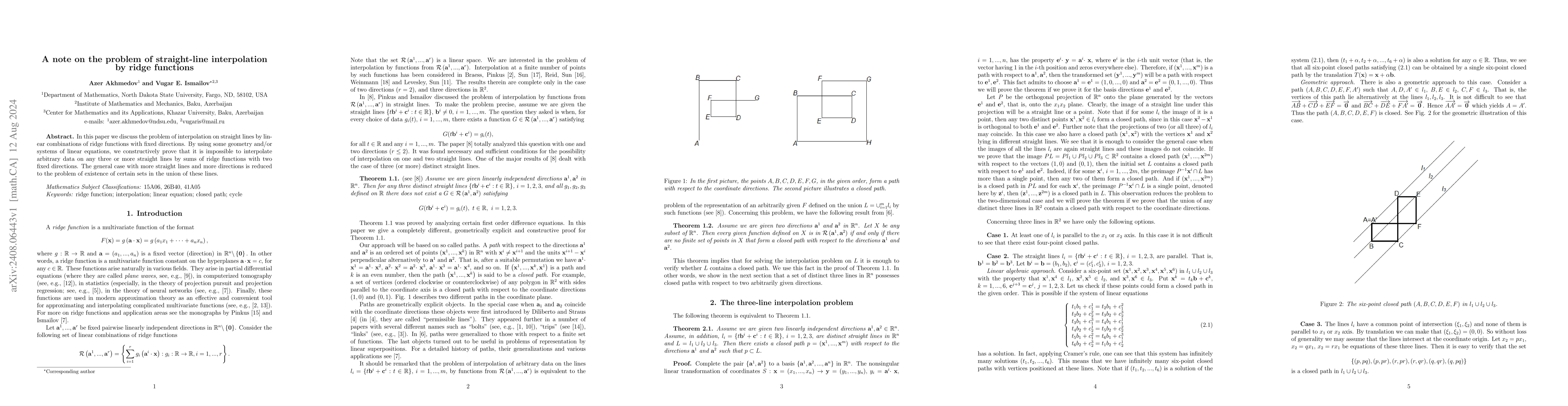 Thumbnail for A note on the problem of straight-line interpolation by ridge functions