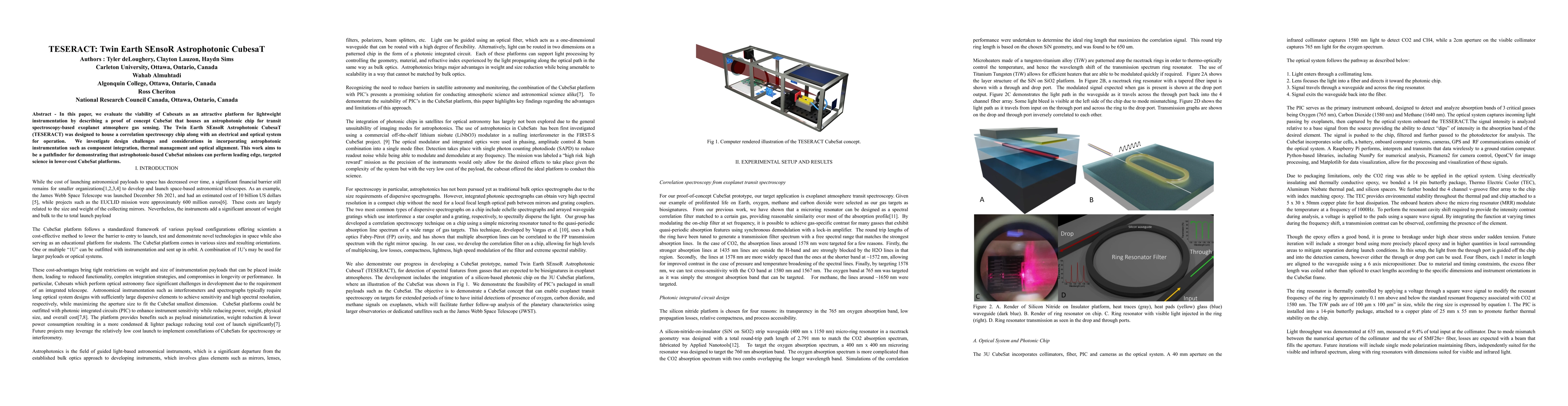 Thumbnail for TESERACT: Twin Earth SEnsoR Astrophotonic CubesaT