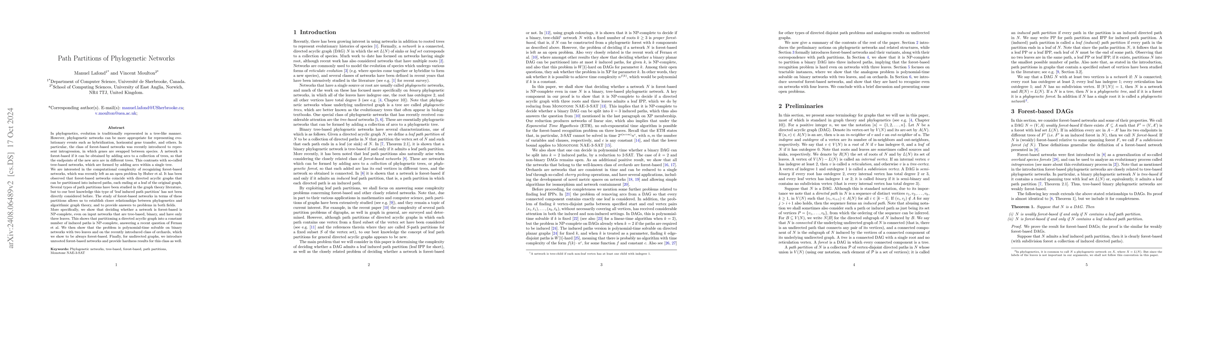 Thumbnail for Path Partitions of Phylogenetic Networks