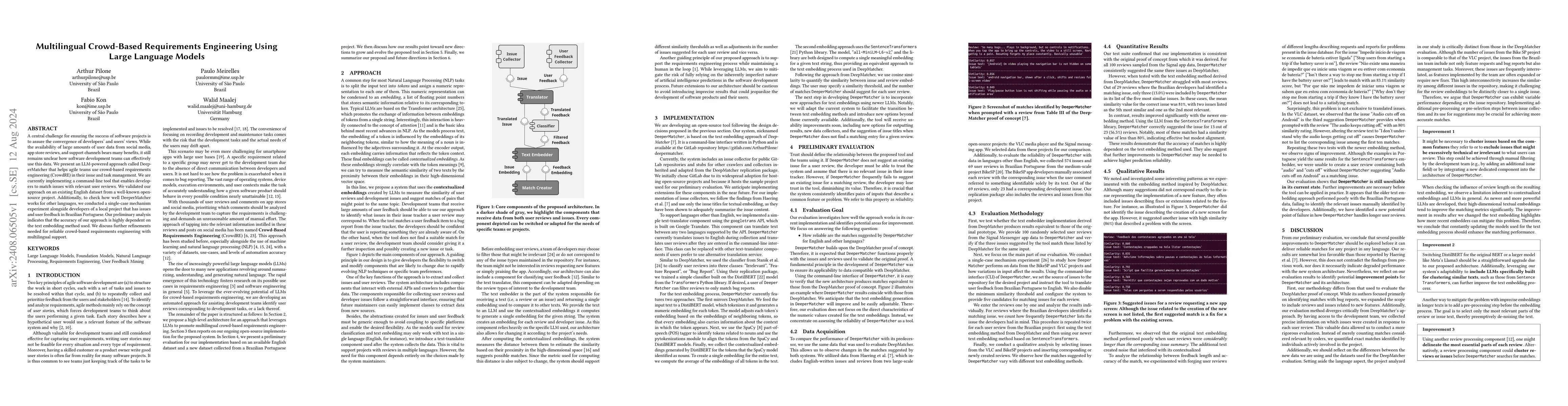 Thumbnail for Multilingual Crowd-Based Requirements Engineering Using Large Language
  Models