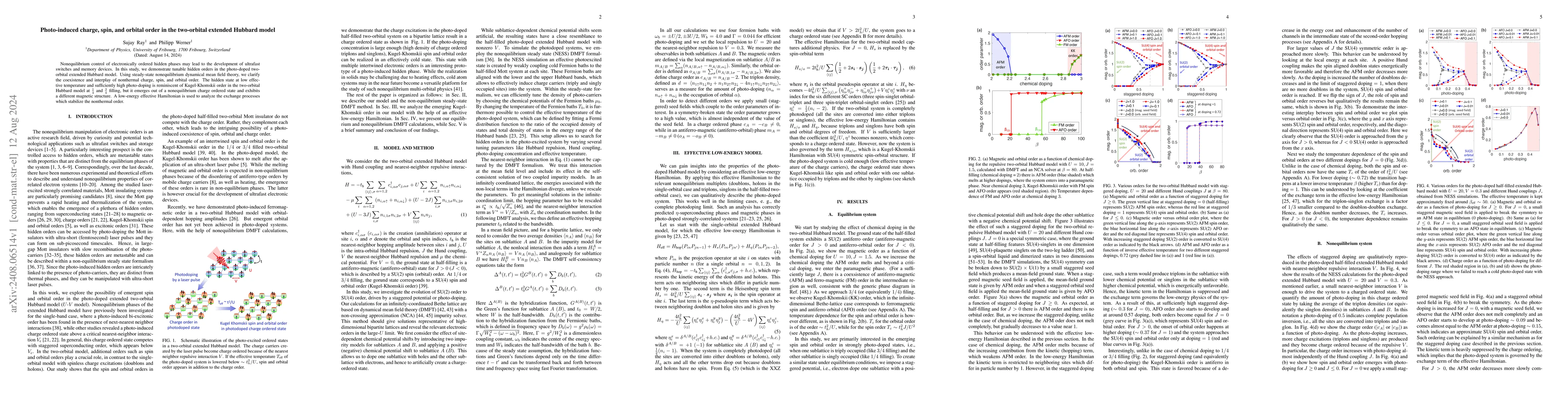 Thumbnail for Photo-induced charge, spin, and orbital order in the two-orbital
  extended Hubbard model