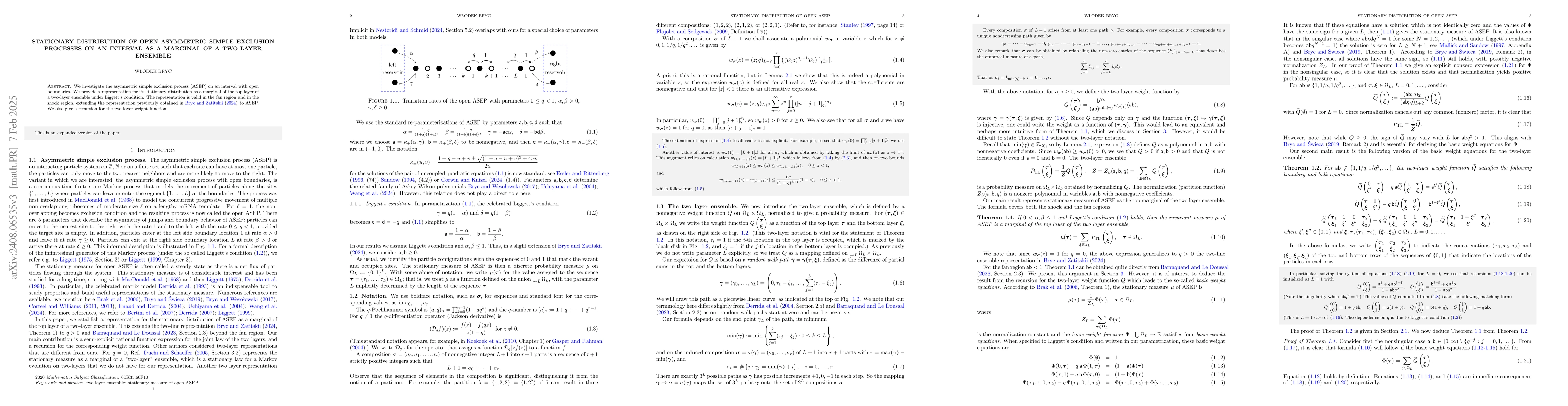 Thumbnail for Stationary Distribution of open Asymmetric Simple Exclusion Processes on
  an Interval as a marginal of a two-layer ensemble