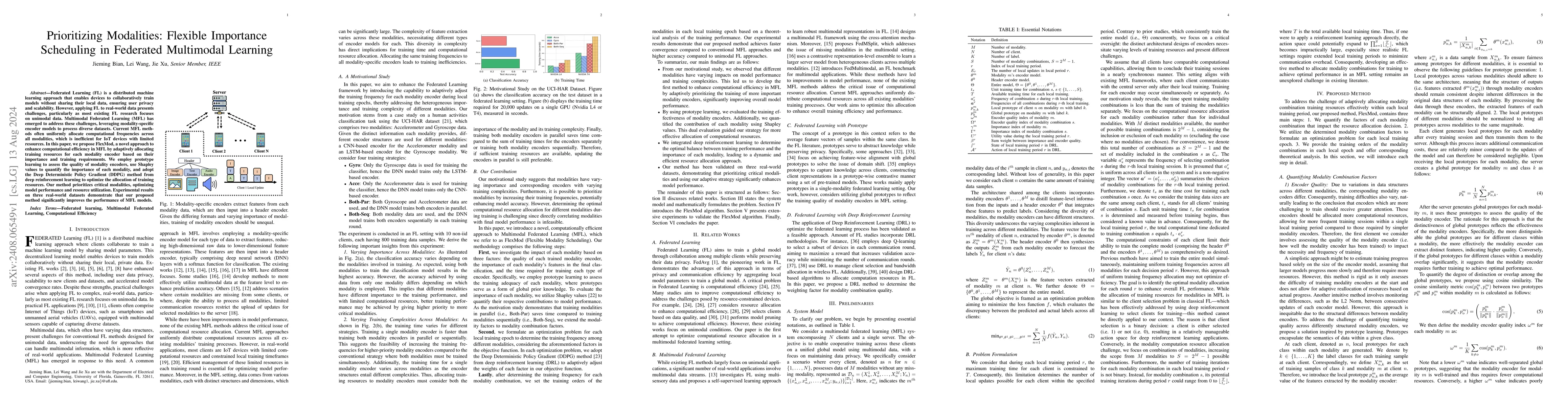 Thumbnail for Prioritizing Modalities: Flexible Importance Scheduling in Federated
  Multimodal Learning