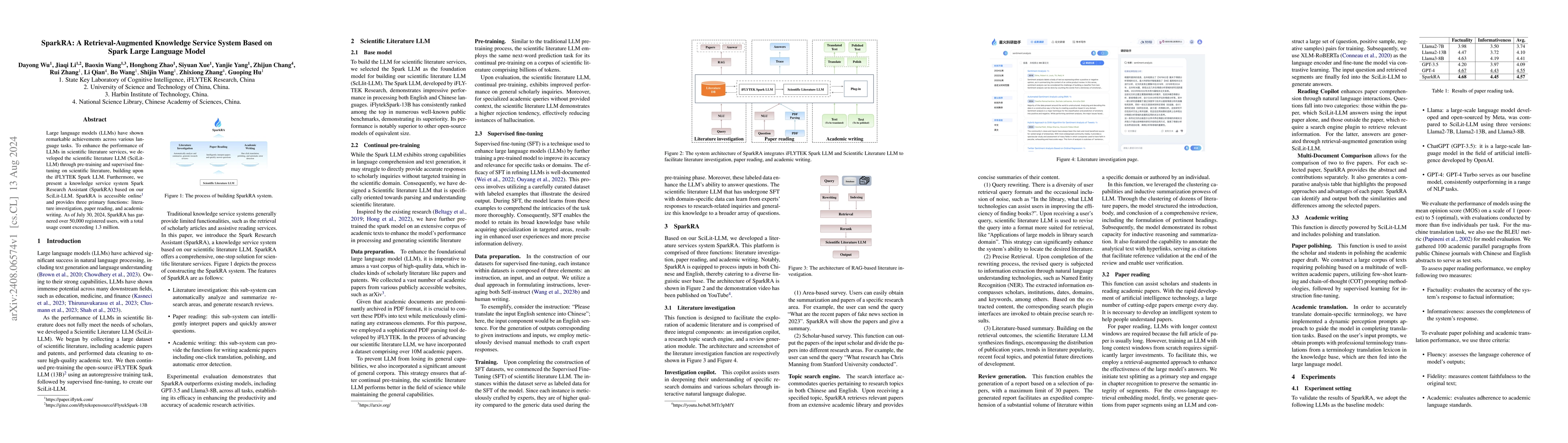 Thumbnail for SparkRA: A Retrieval-Augmented Knowledge Service System Based on Spark
  Large Language Model