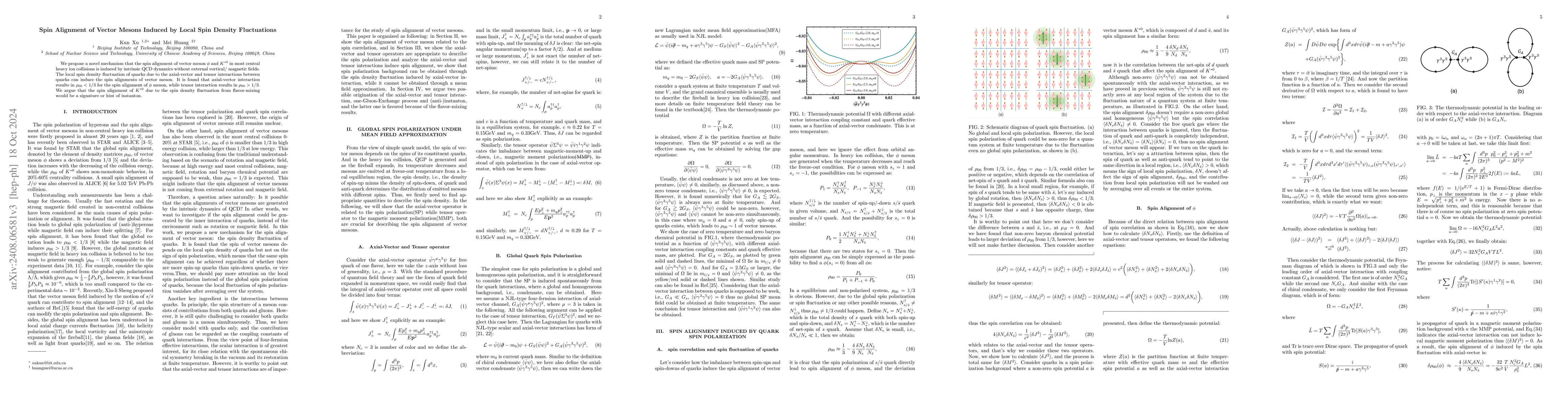 Thumbnail for Spin Alignment of Vector Mesons Induced by Local Spin Density
  Fluctuations