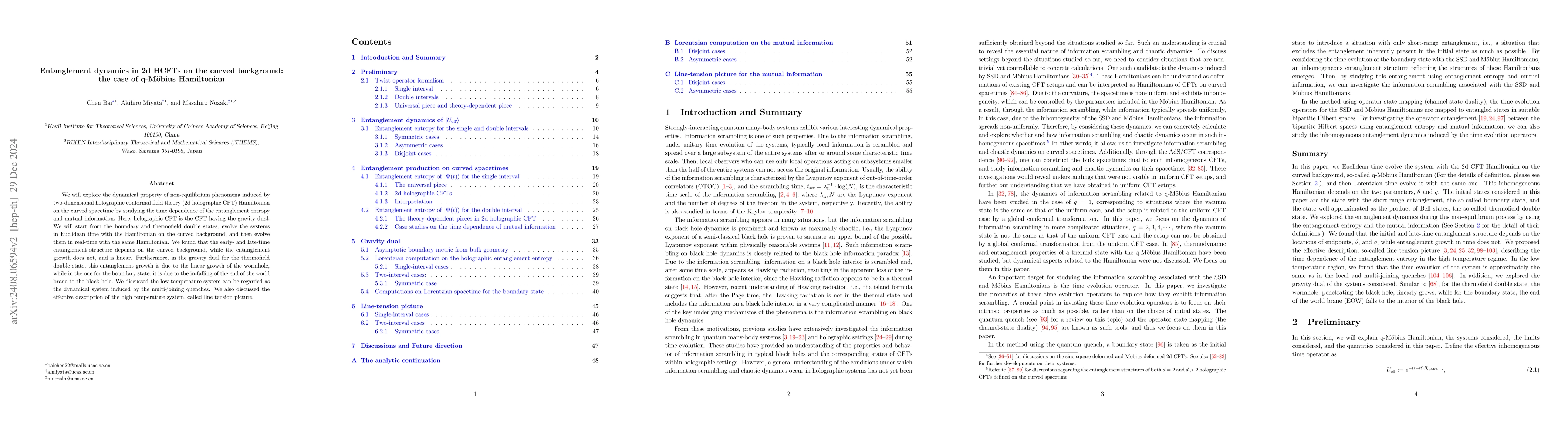 Thumbnail for Entanglement dynamics in 2d HCFTs on the curved background: the case of
  q-Möbius Hamiltonian