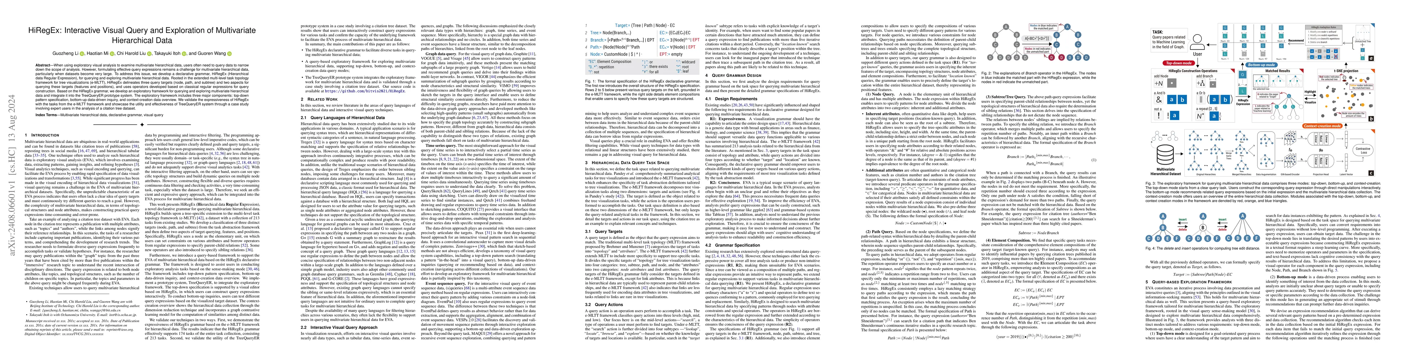 Thumbnail for HiRegEx: Interactive Visual Query and Exploration of Multivariate
  Hierarchical Data