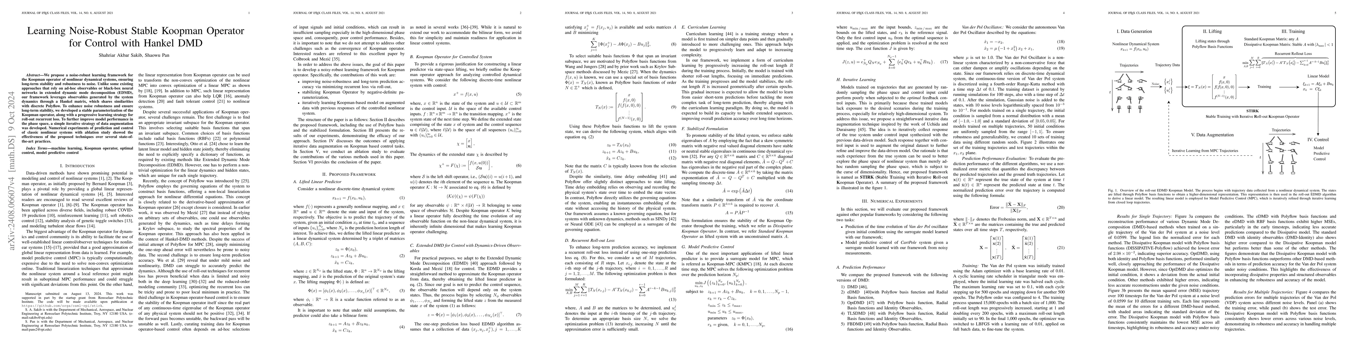 Thumbnail for Learning Noise-Robust Stable Koopman Operator for Control with
  Physics-Informed Observables