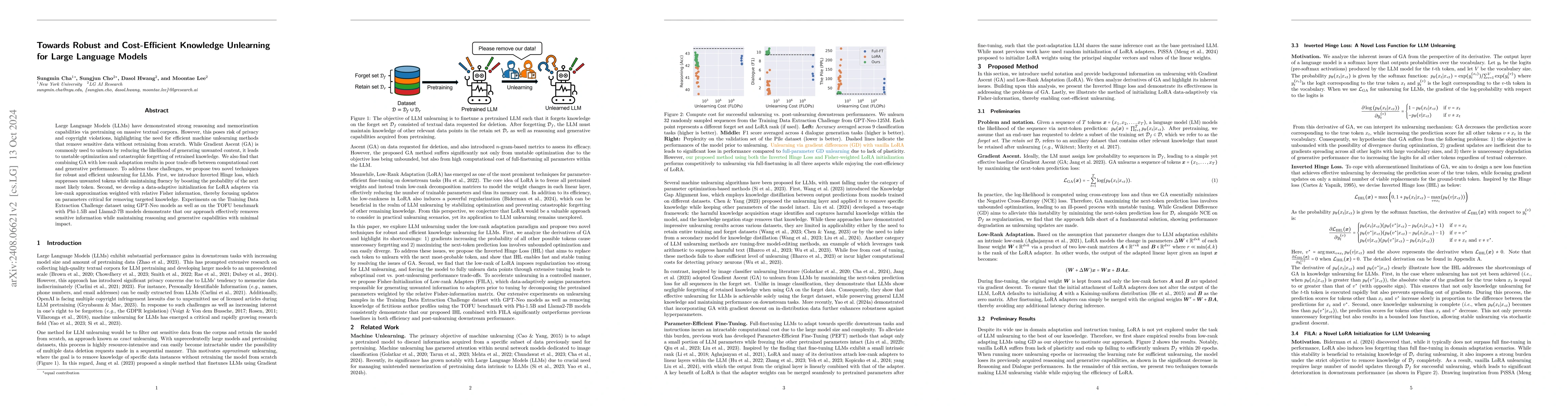 Thumbnail for Towards Robust and Cost-Efficient Knowledge Unlearning for Large
  Language Models