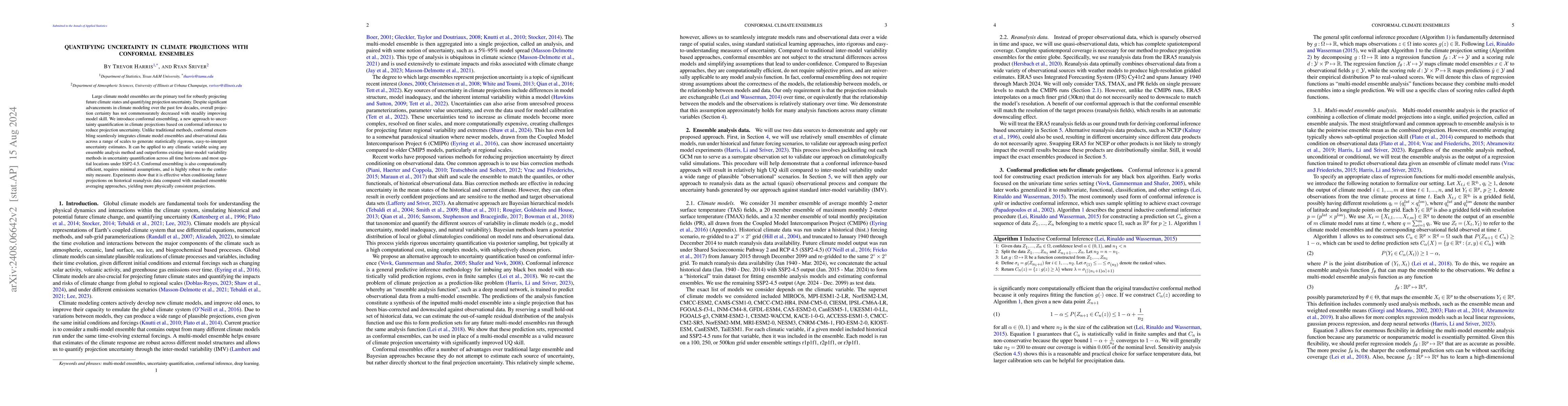 Thumbnail for Quantifying uncertainty in climate projections with conformal ensembles