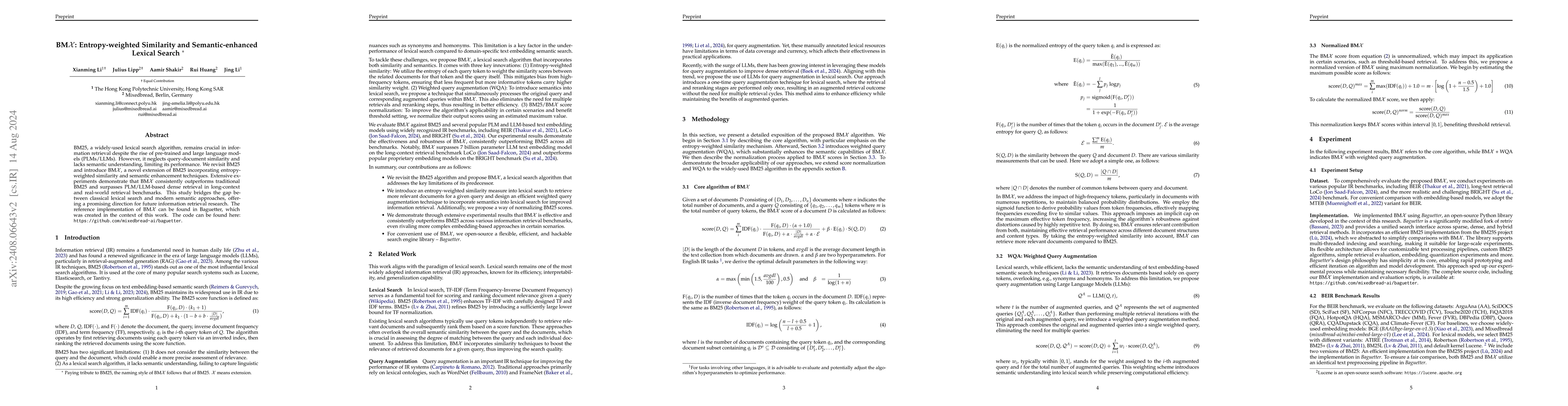 Thumbnail for BMX: Entropy-weighted Similarity and Semantic-enhanced Lexical Search