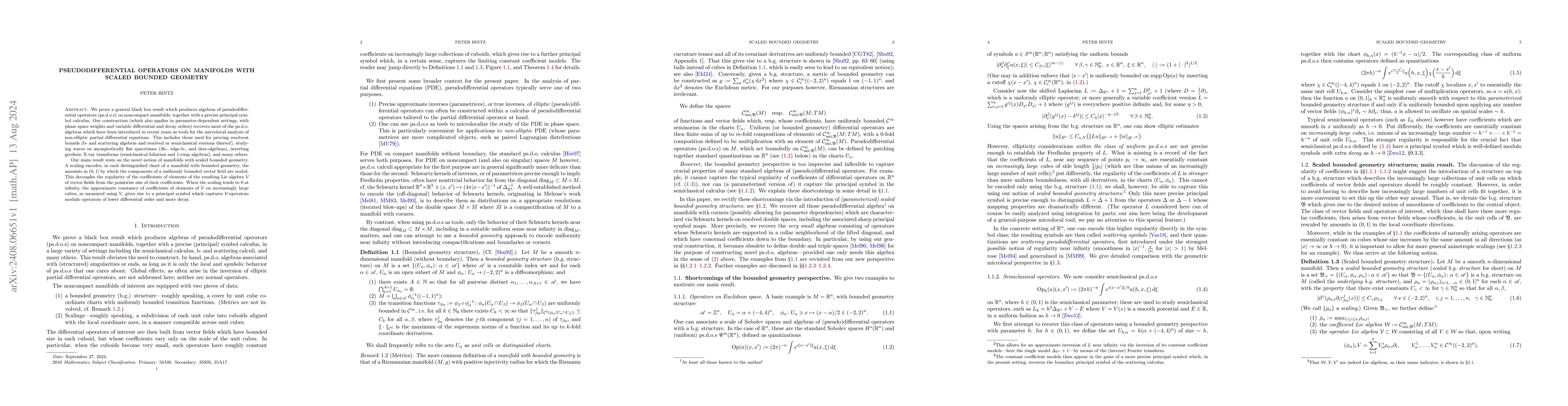 Thumbnail for Pseudodifferential operators on manifolds with scaled bounded geometry