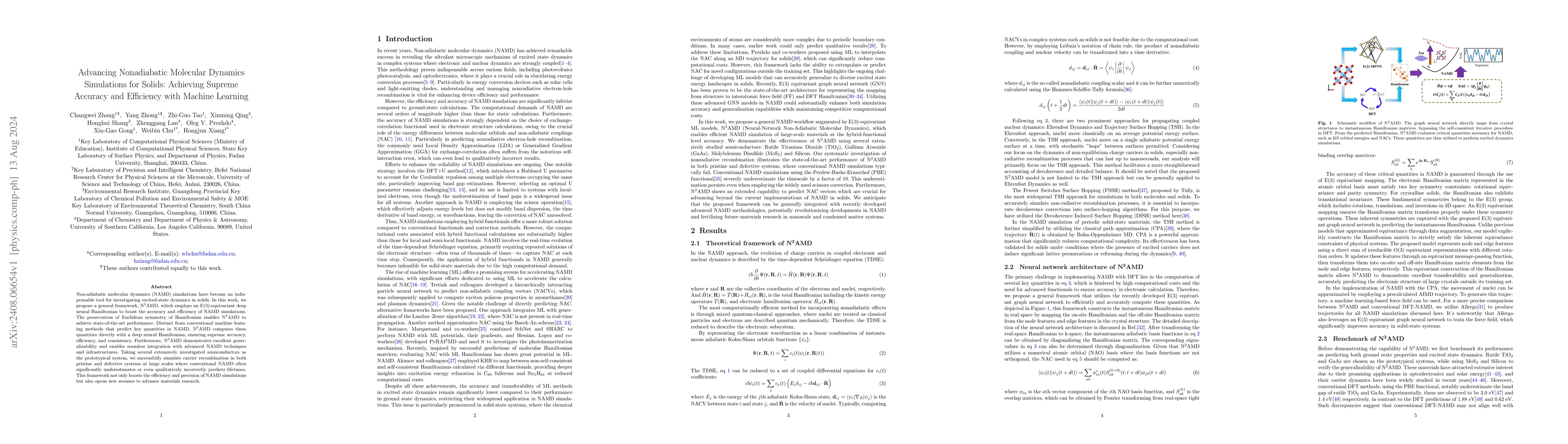 Thumbnail for Advancing Nonadiabatic Molecular Dynamics Simulations for Solids:
  Achieving Supreme Accuracy and Efficiency with Machine Learning