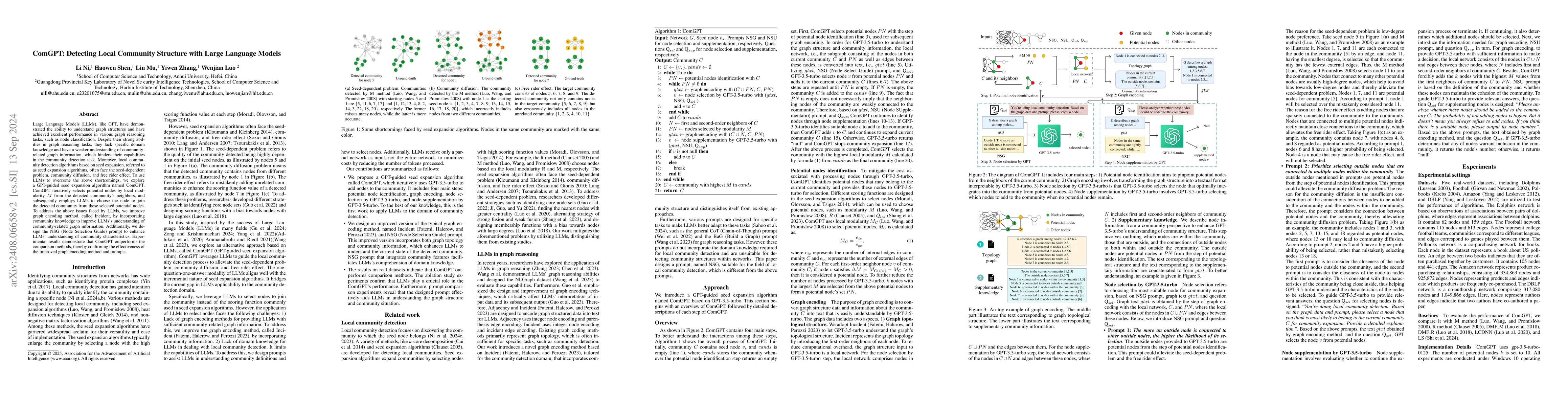 Thumbnail for ComGPT: Detecting Local Community Structure with Large Language Models