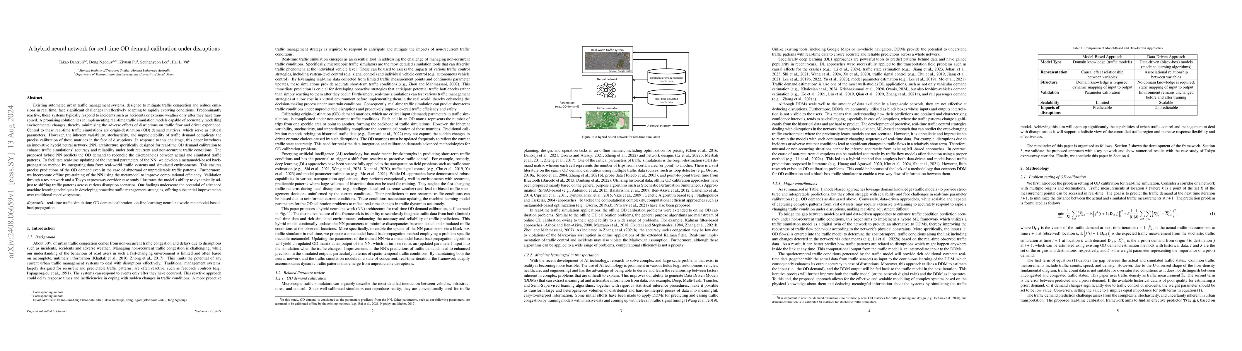 Thumbnail for A hybrid neural network for real-time OD demand calibration under
  disruptions