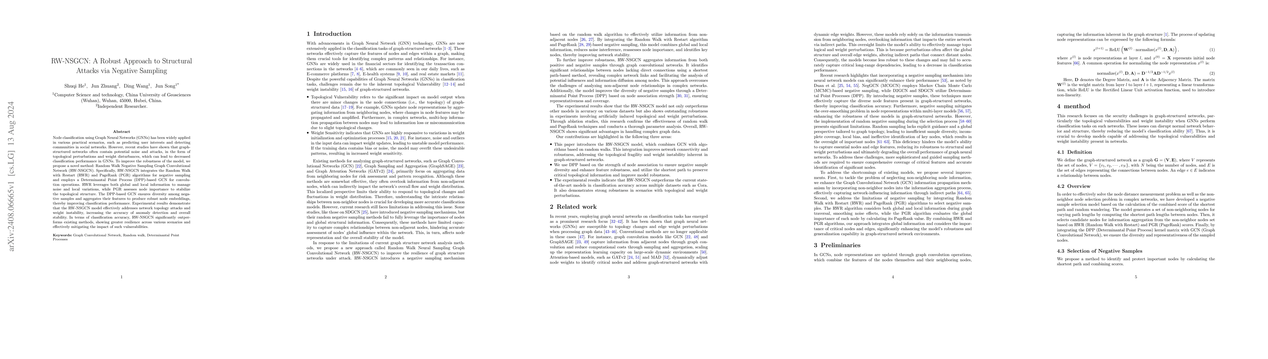 Thumbnail for RW-NSGCN: A Robust Approach to Structural Attacks via Negative Sampling