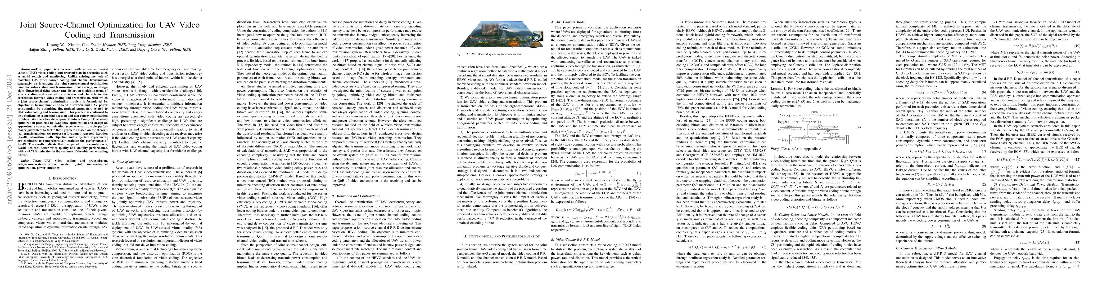 Thumbnail for Joint Source-Channel Optimization for UAV Video Coding and Transmission