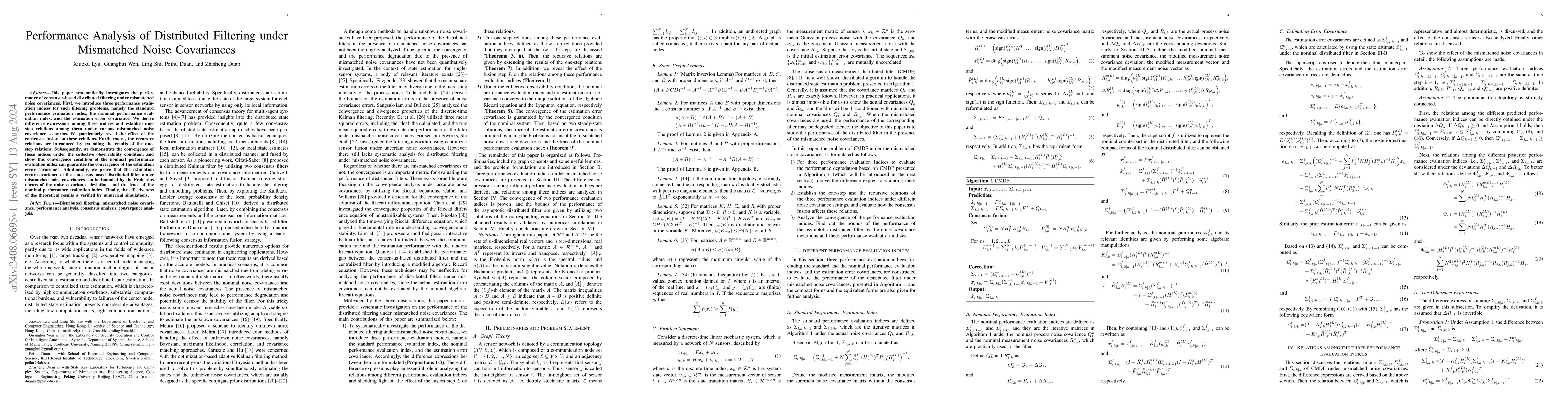 Thumbnail for Performance Analysis of Distributed Filtering under Mismatched Noise
  Covariances