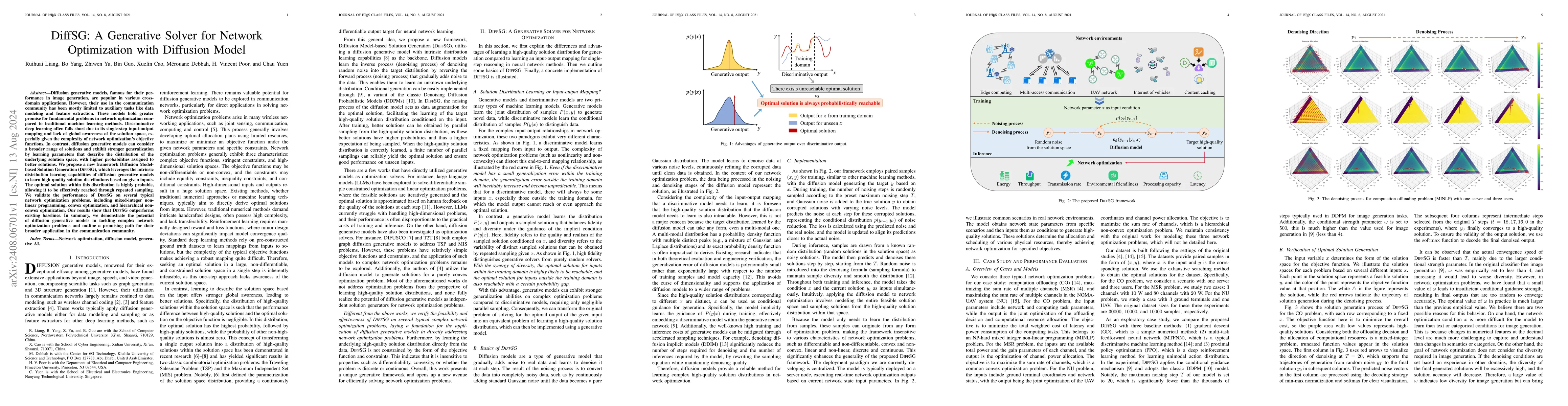Thumbnail for DiffSG: A Generative Solver for Network Optimization with Diffusion
  Model