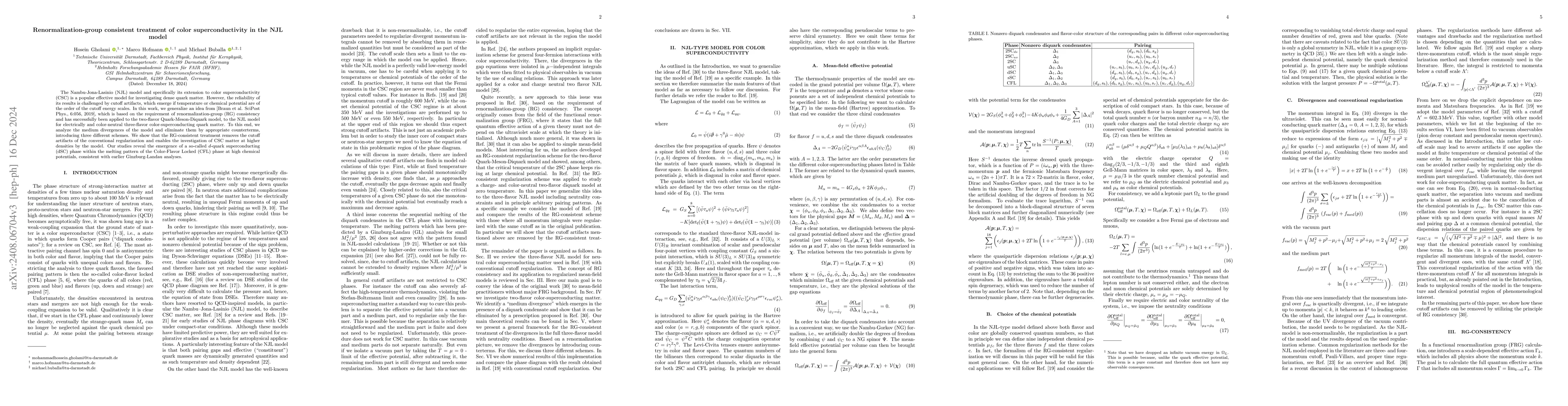 Thumbnail for Renormalization-group consistent treatment of color superconductivity in
  the NJL model