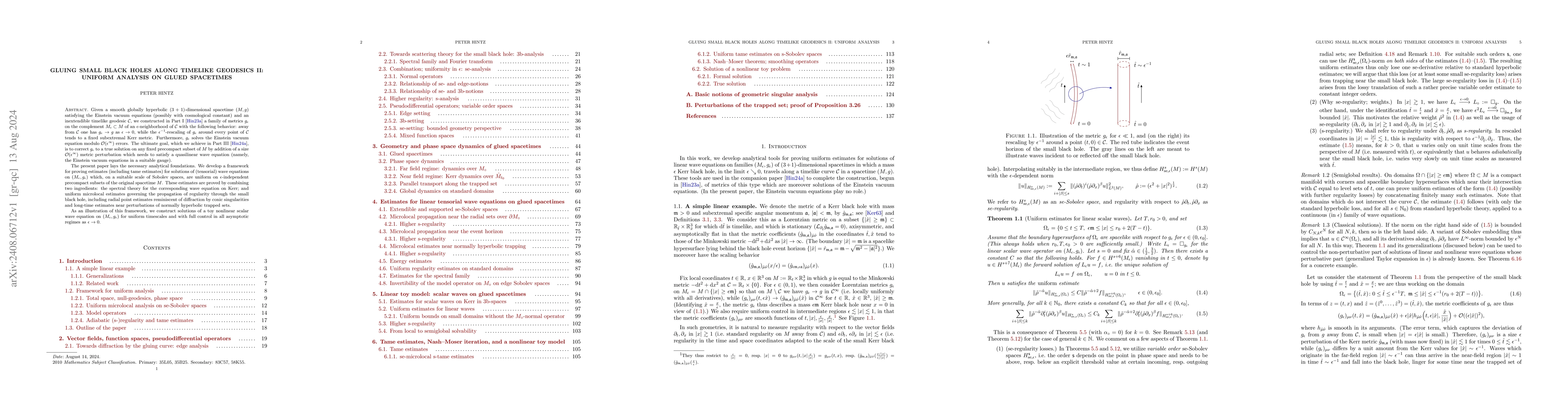 Thumbnail for Gluing small black holes along timelike geodesics II: uniform analysis
  on glued spacetimes