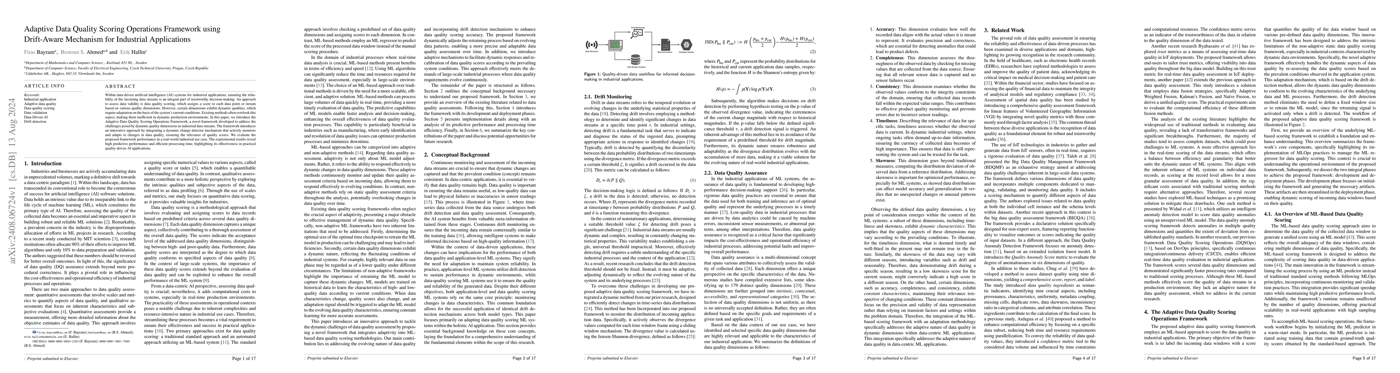 Thumbnail for Adaptive Data Quality Scoring Operations Framework using Drift-Aware
  Mechanism for Industrial Applications