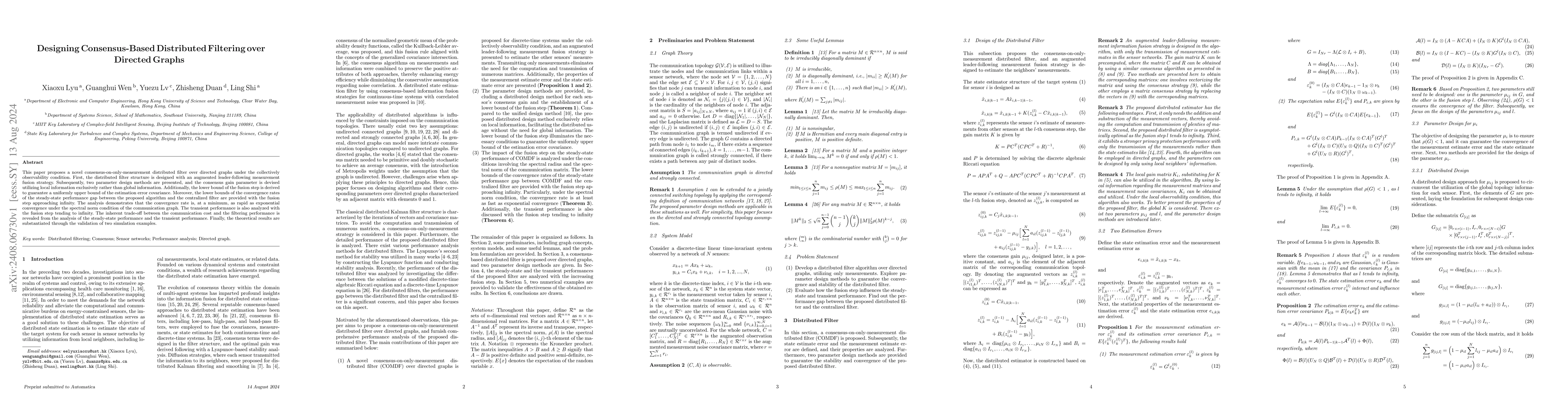 Thumbnail for Designing Consensus-Based Distributed Filtering over Directed Graphs