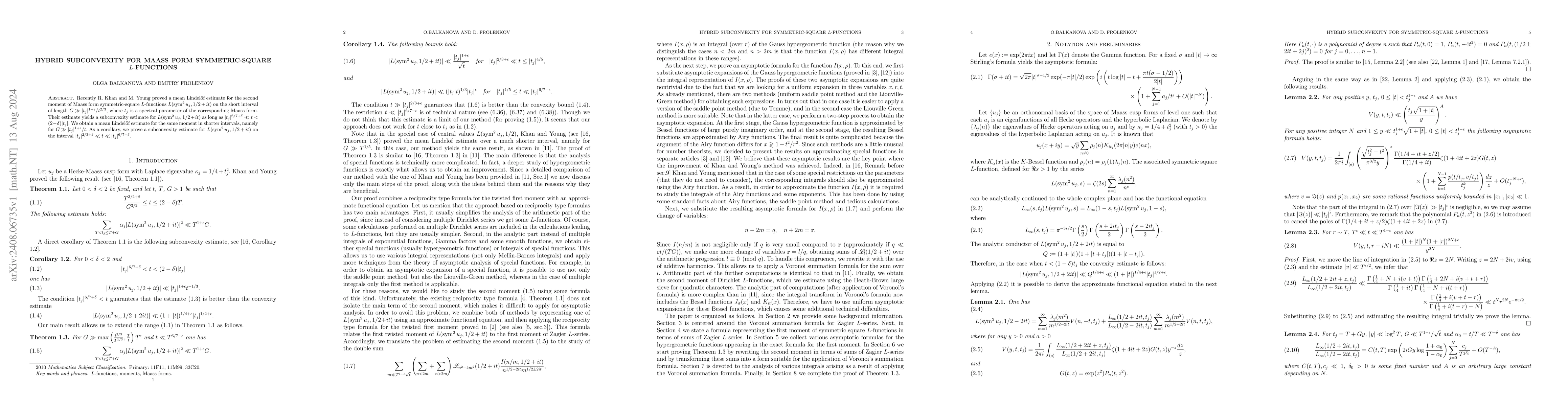 Thumbnail for Hybrid subconvexity for Maass form symmetric-square $L$-functions