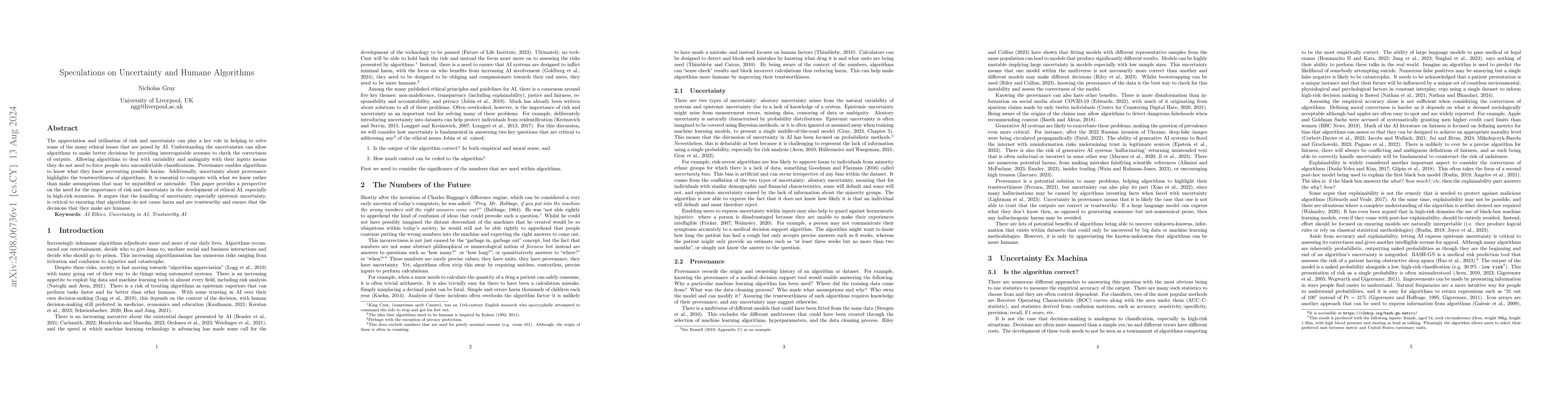 Thumbnail for Speculations on Uncertainty and Humane Algorithms