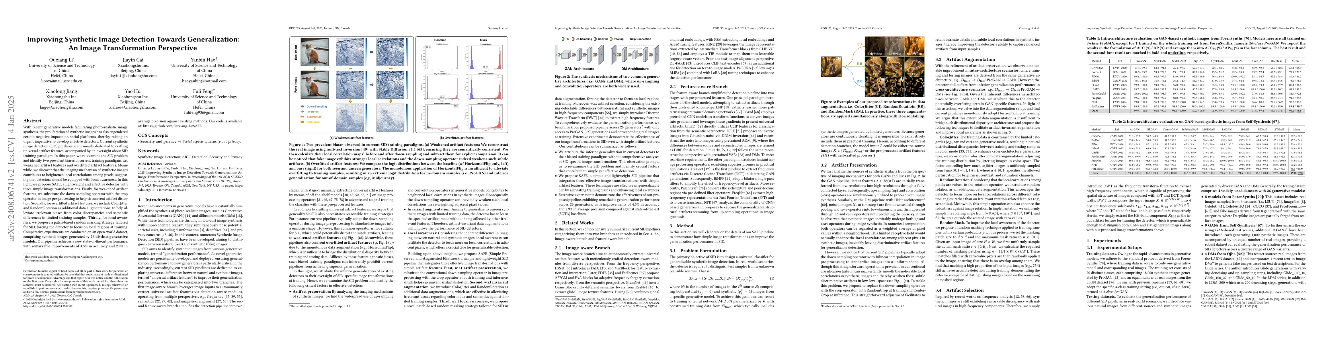 Thumbnail for Improving Synthetic Image Detection Towards Generalization: An Image
  Transformation Perspective