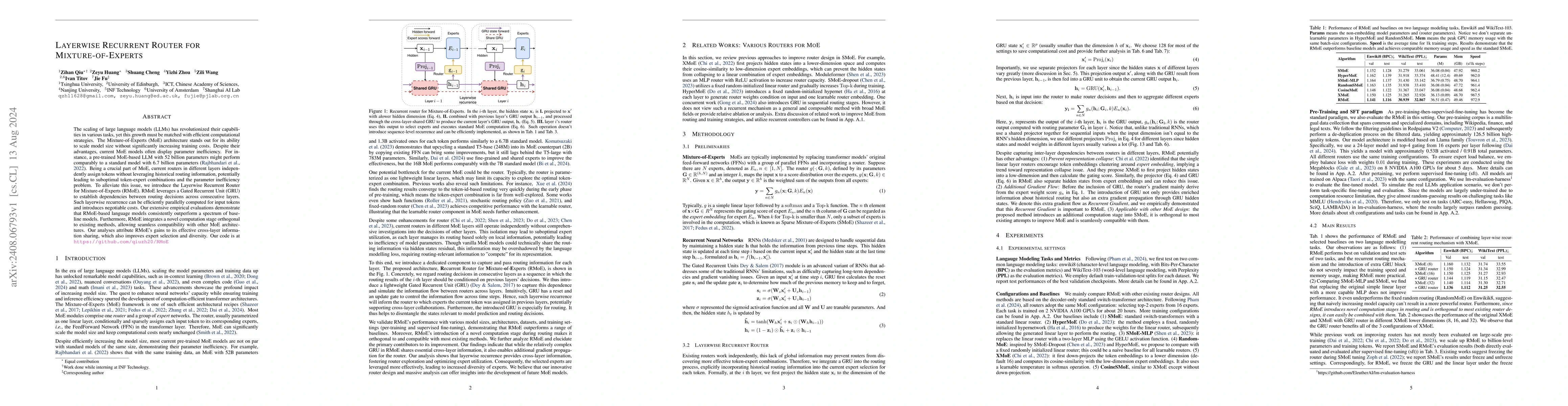 Thumbnail for Layerwise Recurrent Router for Mixture-of-Experts