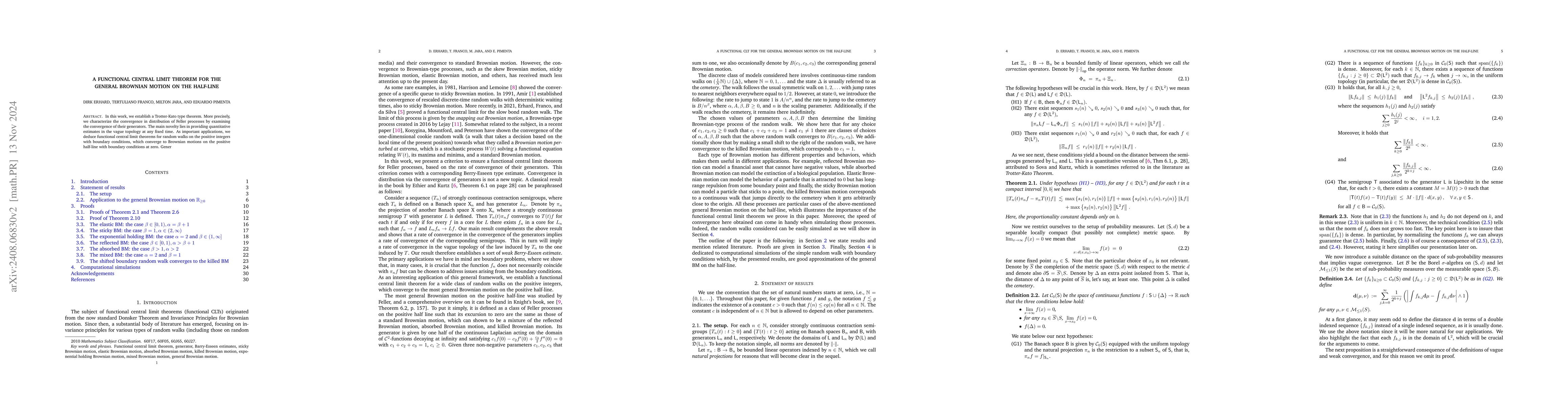 Thumbnail for A Functional Central Limit Theorem for the General Brownian Motion on
  the Half-Line