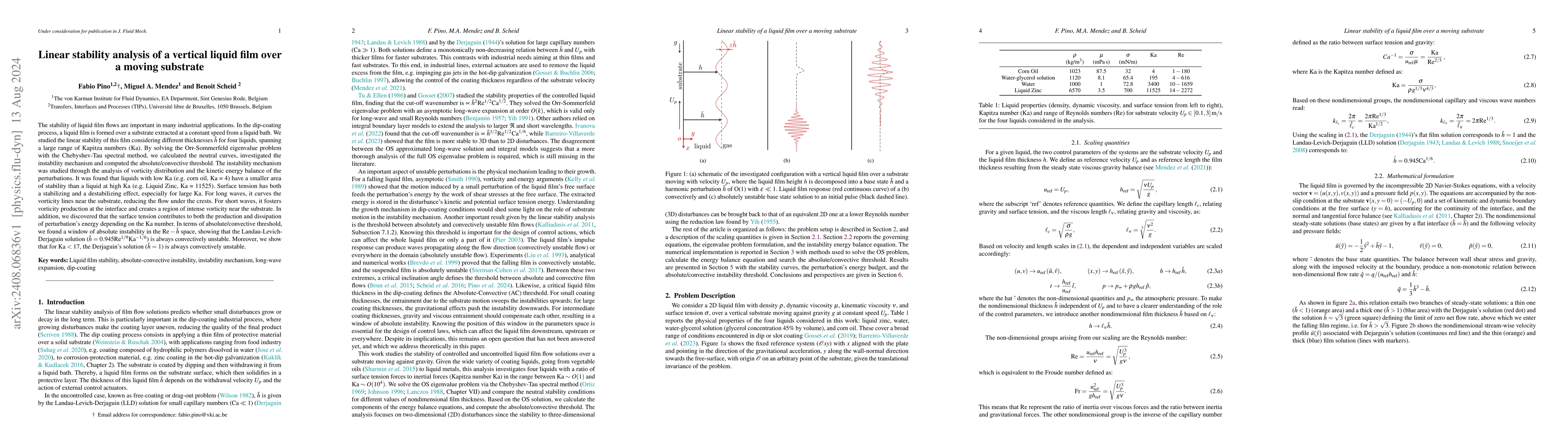 Thumbnail for Linear stability analysis of a vertical liquid film over a moving
  substrate