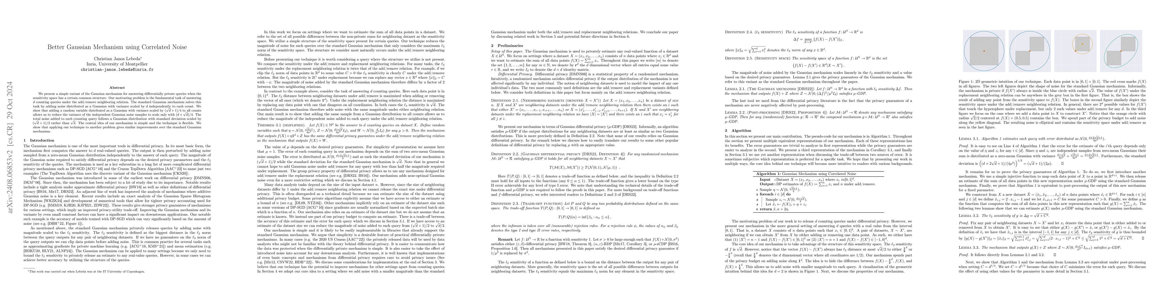 Thumbnail for Better Gaussian Mechanism using Correlated Noise