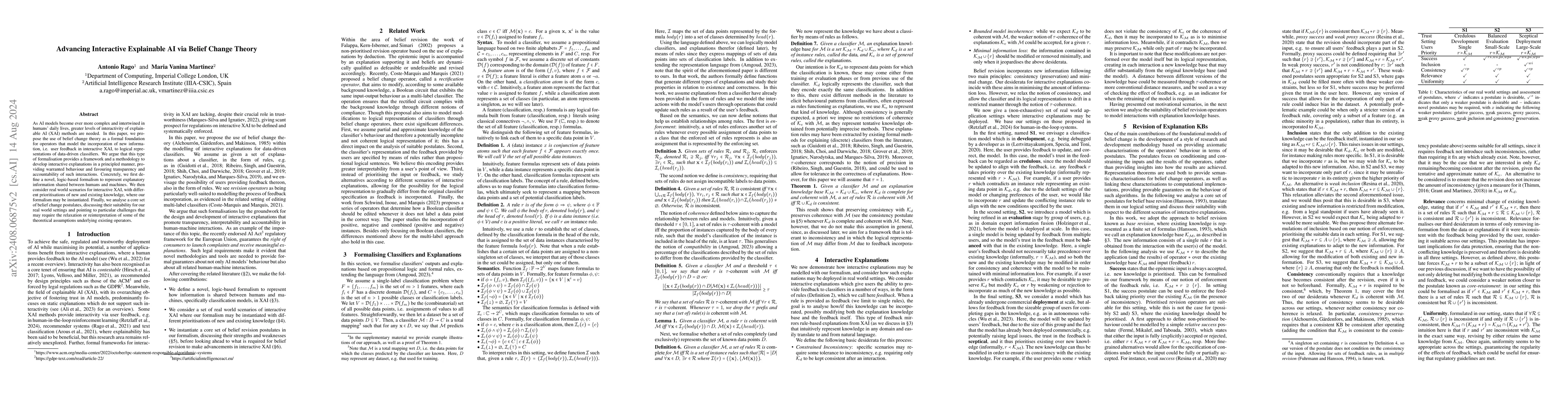 Thumbnail for Advancing Interactive Explainable AI via Belief Change Theory