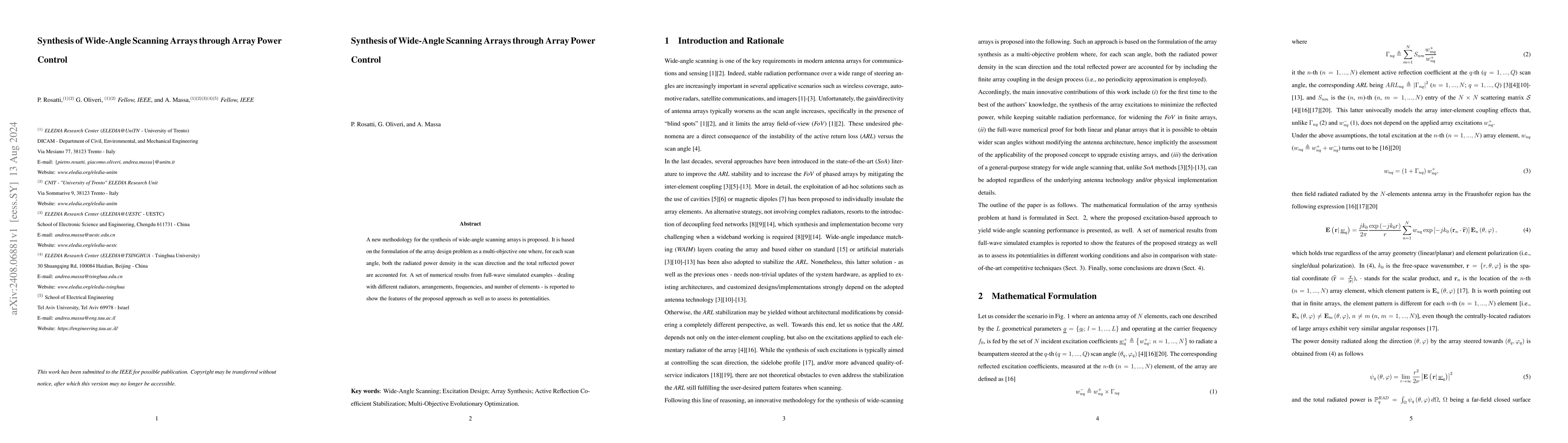 Thumbnail for Synthesis of Wide-Angle Scanning Arrays through Array Power Control