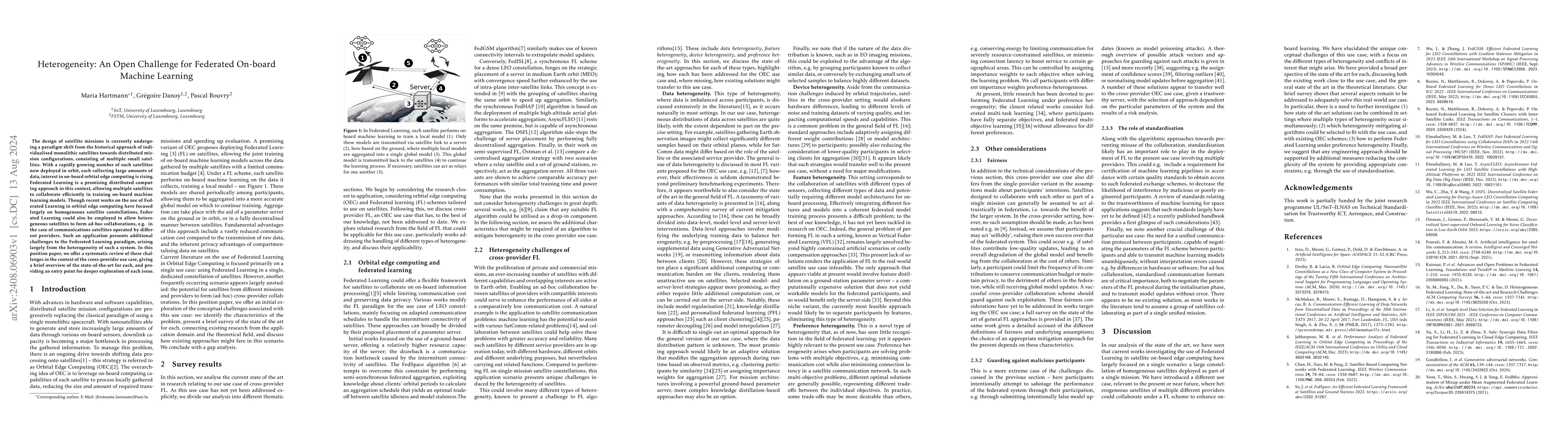 Thumbnail for Heterogeneity: An Open Challenge for Federated On-board Machine Learning