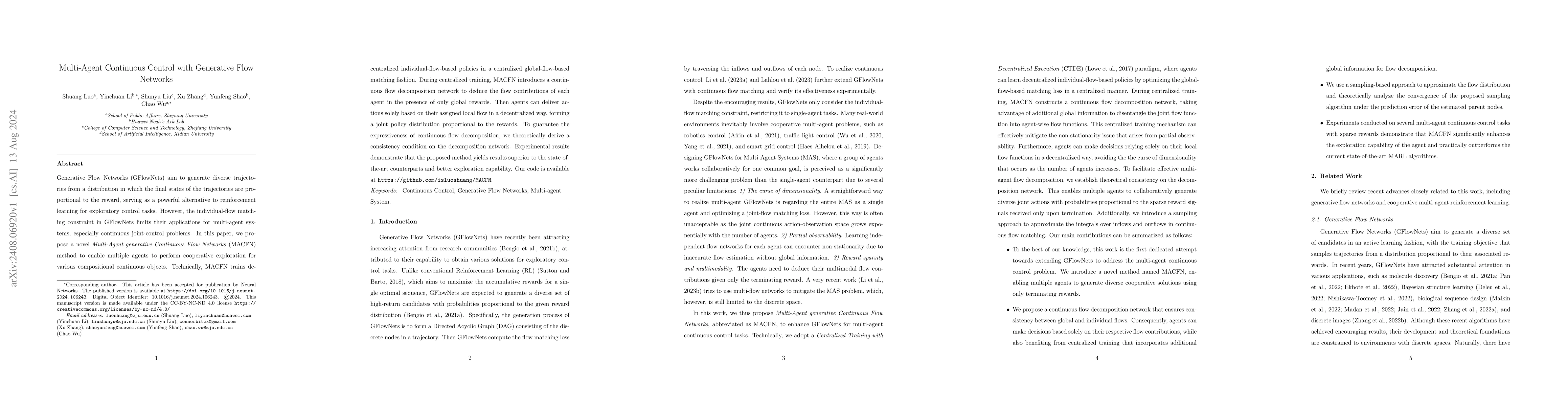 Thumbnail for Multi-Agent Continuous Control with Generative Flow Networks