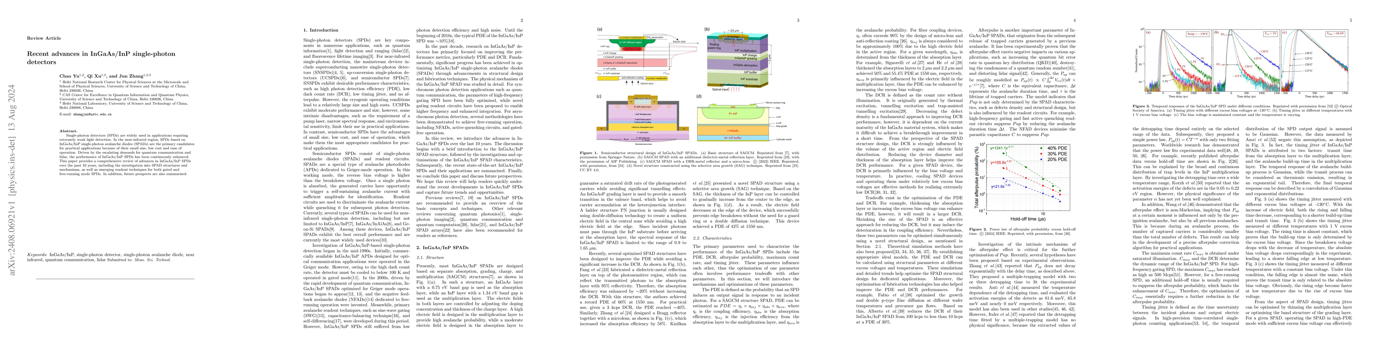 Thumbnail for Recent advances in InGaAs/InP single-photon detectors